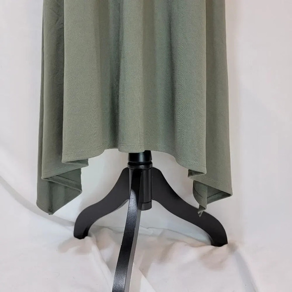 ZARA Womens Regular Oversized Army Green Shirt Dress Shark Bite Hem Size Small - Picture 10 of 16